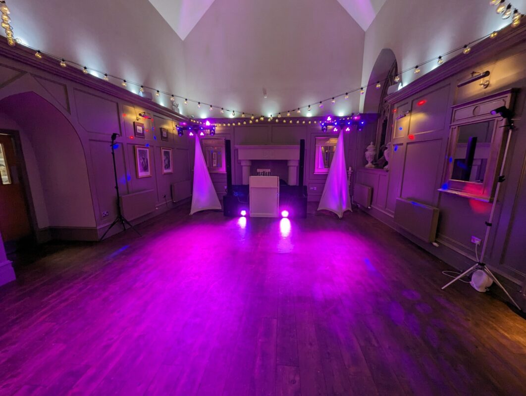 Evening with professional mixing DJ