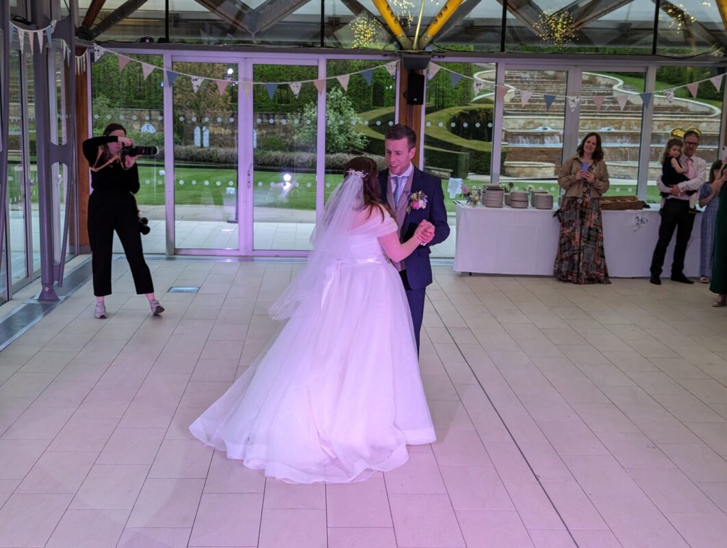 Evening with professional mixing DJ