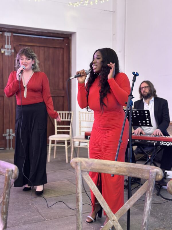 Gospel band performing during wedding ceremony and reception